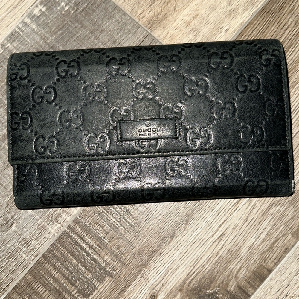 Black Gucci long wallet